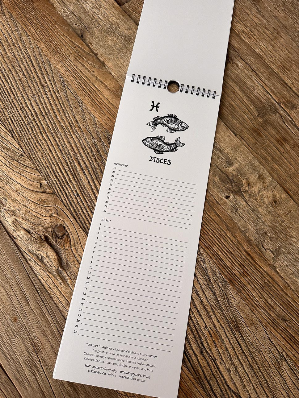 The Zodiac Birthday Calendar